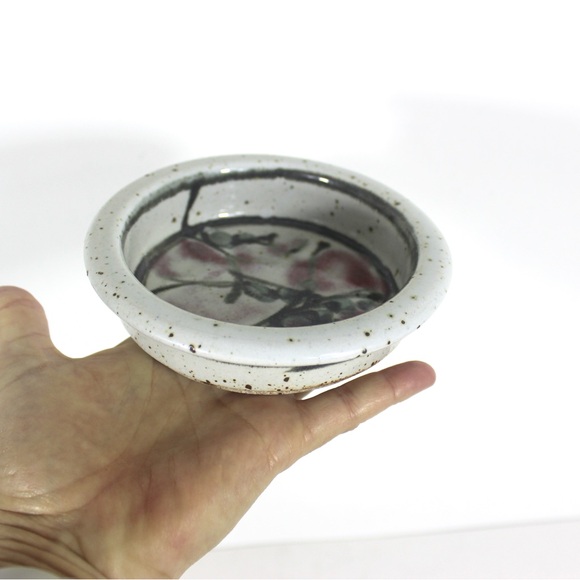 Signed Eva Mlcak Studio Pottery Dish Candle Holder Bottle Coster Nut Bowl - Picture 2 of 9